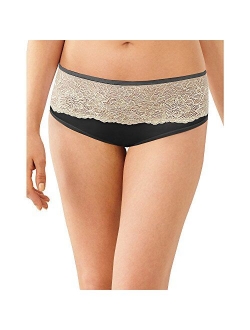 Womens One Smooth U Comfort Indulgence Satin with Lace Hipster Panty