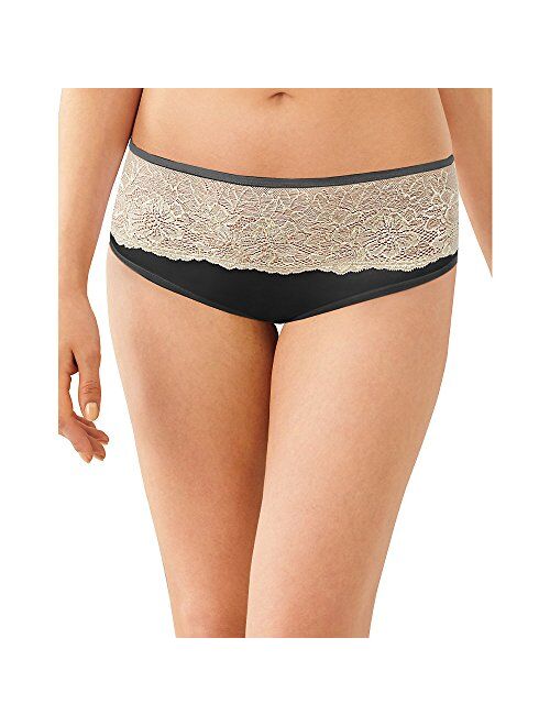 Bali Womens One Smooth U Comfort Indulgence Satin with Lace Hipster Panty