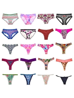 DIRCHO Women Underwear Variety of Panties Pack Lacy Thongs G-strings Cotton Briefs Hipsters Bikinis Undies