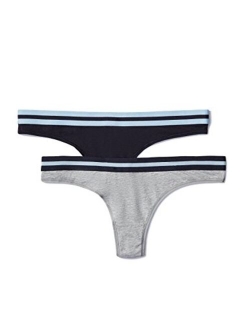 Iris & Lilly Women's Sporty Cotton Thong, Pack of 2