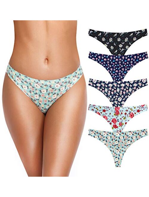 Thongs for women,No Show Breathable Cotton Womens Thongs Underwear Seamless Panties for Women