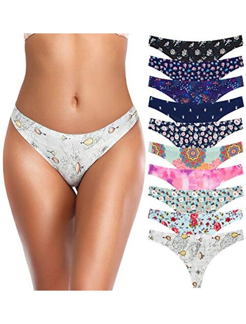 Thongs for women,No Show Breathable Cotton Womens Thongs Underwear Seamless Panties for Women