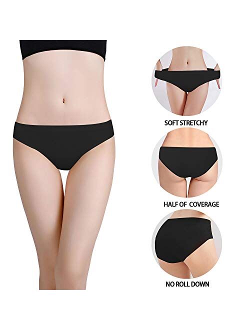 voenxe Womens Seamless Underwear Breathable Stretch Bikini Panties