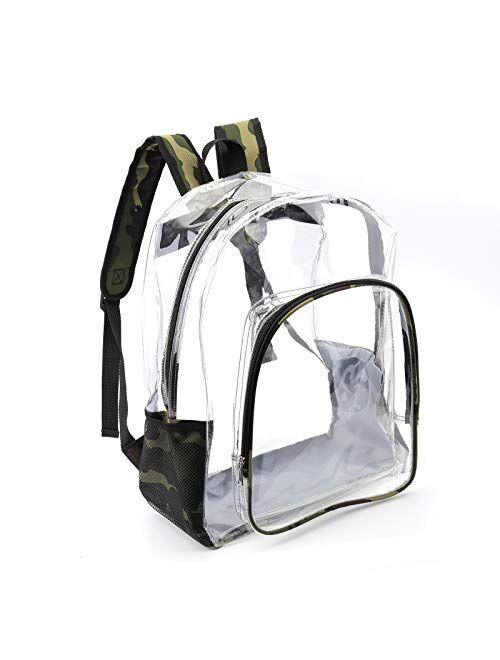 Heavy Duty Transparent Clear Backpack See Through Backpacks for School,Sports,Work,Stadium,Security Travel,College