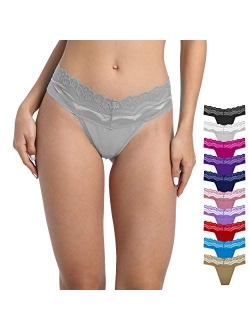 GAREDOB Pack Of 10 Sexy Womens Lace Thongs Underwear, Assorted Different Lace Pattern & Colors