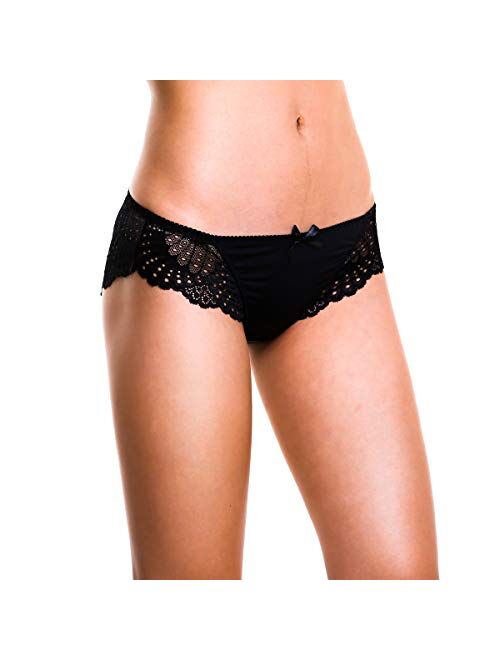 HOKEMP Womens Lace Underwear Briefs Seamless Bikini Panties Pack 6, Sexy Hipster