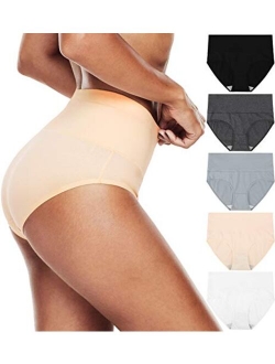 TUTUESTHER Womens Underwear High Waistd Panties Postpartum Cotton Full Briefs Multipack