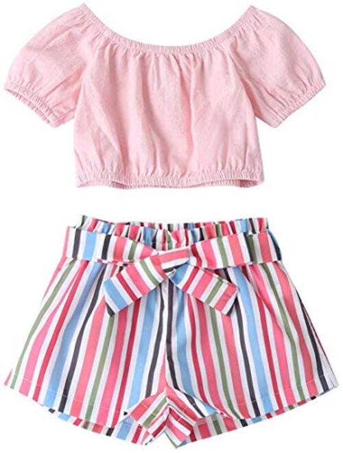 Toddler Baby Girl Outfits Clothes Baseball Sister Print Short Sleeve T-Shirt Tops + Tassel Floral Short Pant Set