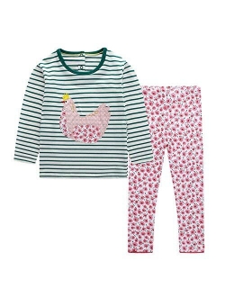 Toddler Girls Outfit Set Kids Long Sleeve Tee and Pants Set Casual Soft Clothing Sets