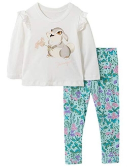 Toddler Girls Outfit Set Kids Long Sleeve Tee and Pants Set Casual Soft Clothing Sets