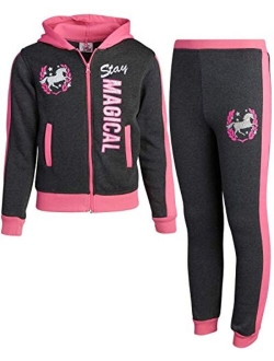 Real Love Girls' 2-Piece Athletic Fleece Jogger Set