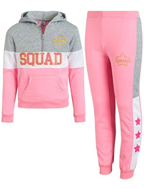 Real Love Girls' 2-Piece Athletic Fleece Jogger Set