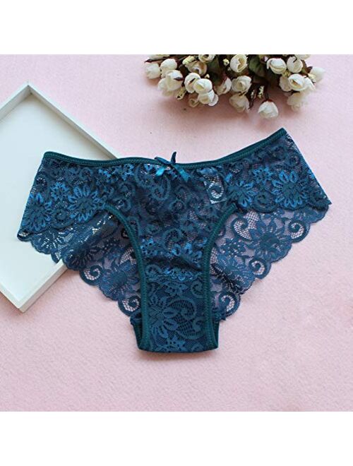 Wetopkim Sexy Lace Underwear Panties Floral Lace Briefs Everyday Underwear Pack of 5