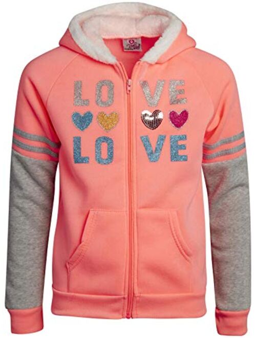 Real Love Girls 2-Piece Sherpa Lined Hoodie Jog Set