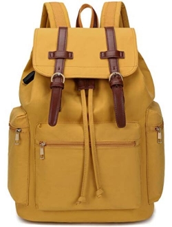 BLUBOON Canvas Vintage Backpack Leather Trim Casual Bookbag Men Women Laptop Travel Rucksack