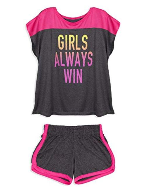 Cheetah Girls 'Girls Always Win' Graphic Color Block T-Shirt and Shorts Gym Set