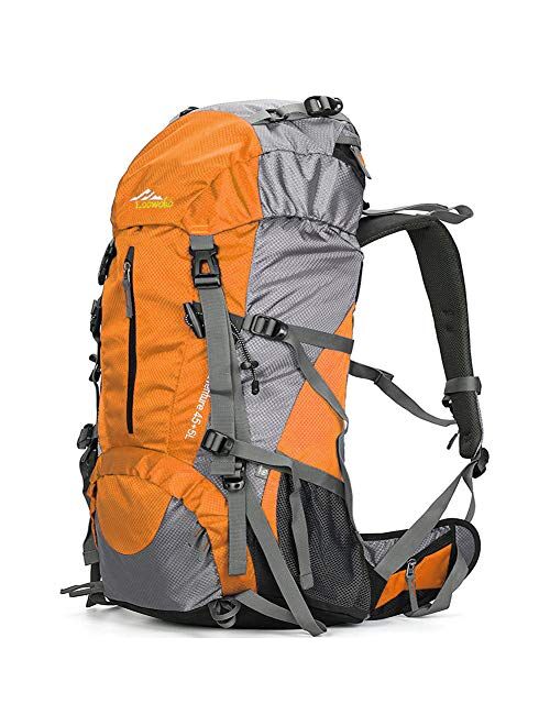 Loowoko Hiking Backpack 50L Travel Camping Backpack with Rain Cover