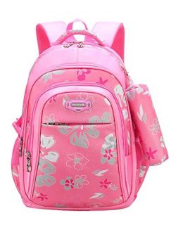 JiaYou Girl Flower Printed Primary Junior High University School Bag Bookbag Backpack