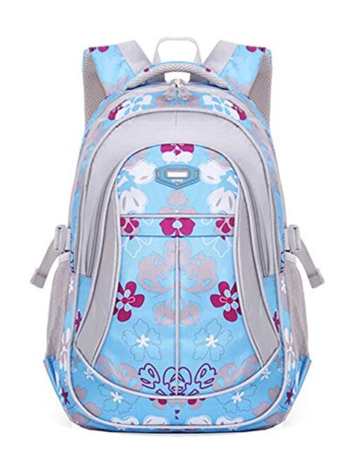 JiaYou Girl Flower Printed Primary Junior High University School Bag Bookbag Backpack