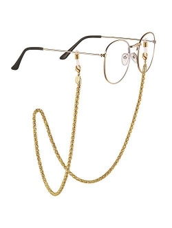 AllenCOCO 18K Gold Plated Eyeglass Chain Sunglasses Eyewear Strap Holder Reading Glasses Retainer for Women