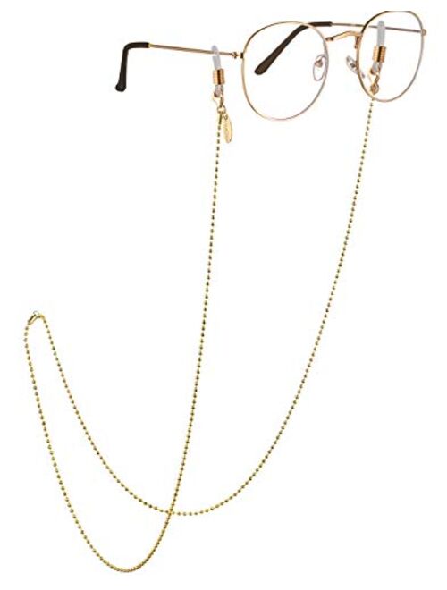 AllenCOCO 18K Gold Plated Eyeglass Chain Sunglasses Eyewear Strap Holder Reading Glasses Retainer for Women