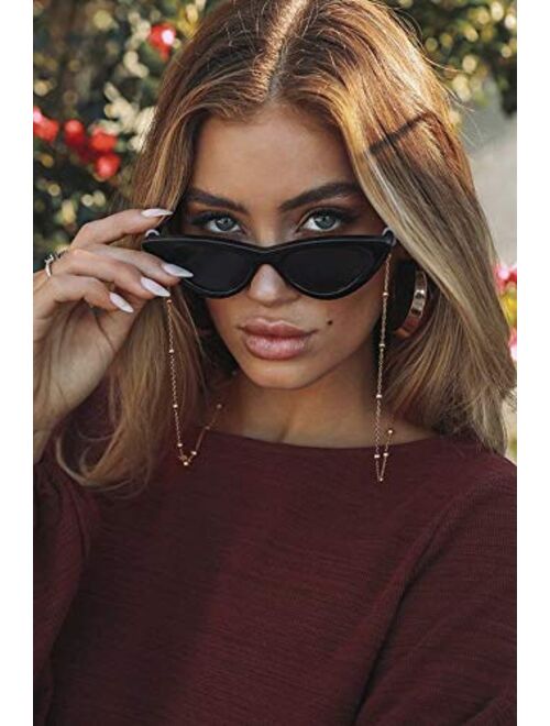 AllenCOCO 18K Gold Plated Eyeglass Chain Sunglasses Eyewear Strap Holder Reading Glasses Retainer for Women