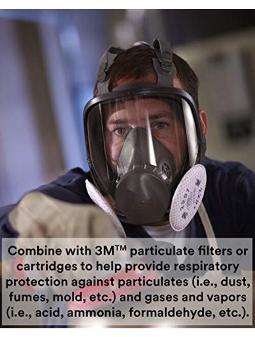 3M Full Facepiece Reusable Respirator 6800, Paint Vapors, Dust, Mold, Chemicals, Medium