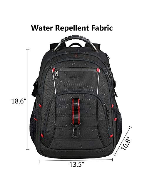 KROSER Travel Laptop Backpack 17.3 Inch XL Computer Backpack Stylish College Backpack with USB Charging Port & RFID Pockets Water-Repellent Day pack for School/Business/M