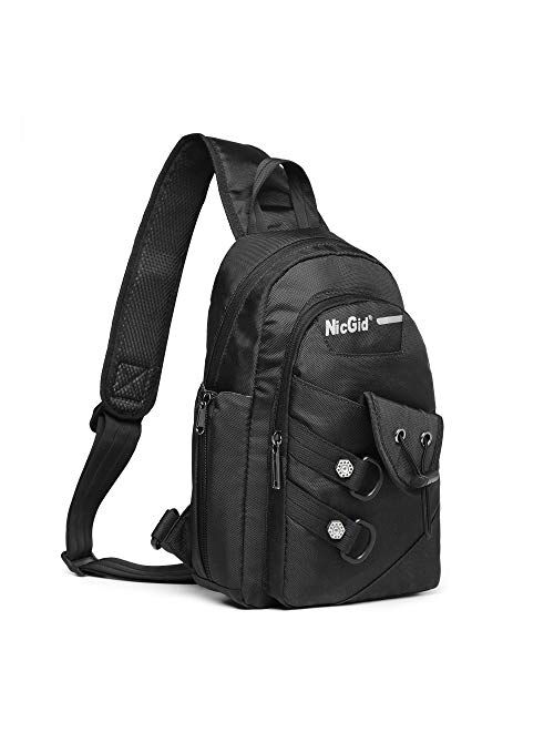 Nicgid Sling Bag Chest Shoulder Backpack Crossbody Bags for iPad Tablet Outdoor Hiking Men Women