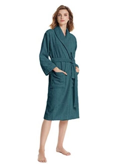 SIORO Terry Cloth Robes for Women Cotton Towel Bathrobe Soft Shower Robe Long Shawl Collar Loungewear S-XL