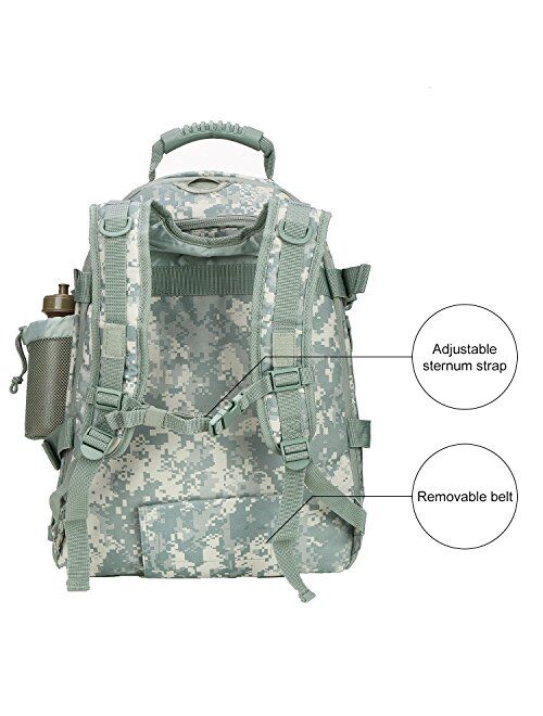 Outdoor 3 Day Expandable 40-64L Backpack Military Tactical Hiking Bug Out Bag