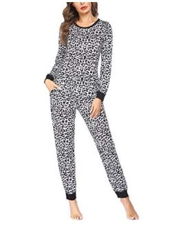 Women's Pajama Set Plaid Pj Long Sleeve Sleepwear Soft Contrast 2 Piece Lounge Sets