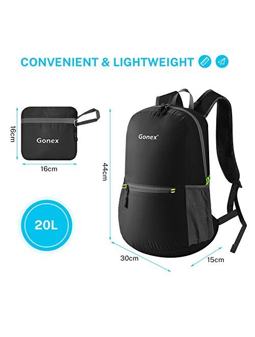 Gonex Ultralight Handy Travel Backpack Packable Daypack 20L