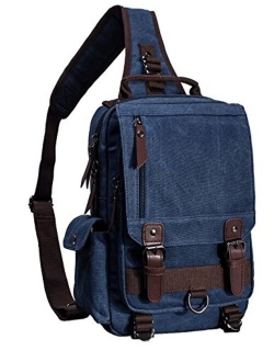 Mygreen Canvas Cross Body Messenger Bag Shoulder Sling Backpack Travel Rucksack