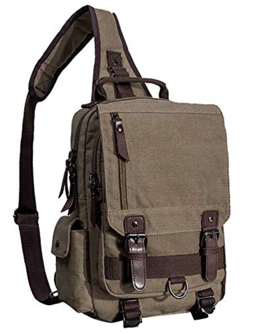 Mygreen Canvas Cross Body Messenger Bag Shoulder Sling Backpack Travel Rucksack