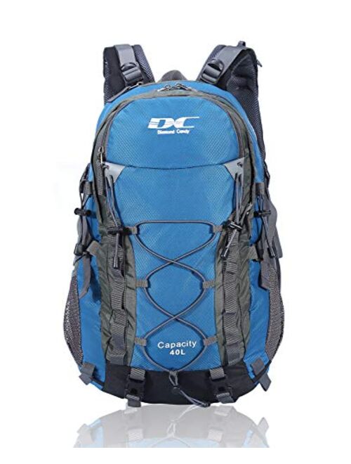 Diamond Candy Waterproof Hiking Backpack for Men and Women, 40L Lightweight Day Pack for Travel Camping