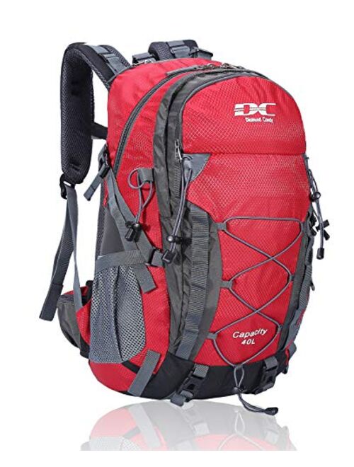 Diamond Candy Waterproof Hiking Backpack for Men and Women, 40L Lightweight Day Pack for Travel Camping