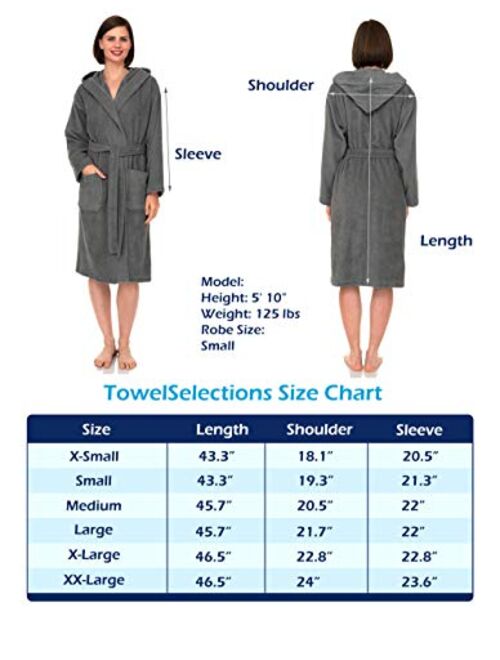 TowelSelections Womens Hooded Robe, Turkish Cotton Terry Cloth Bathrobe