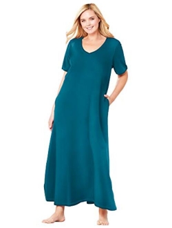 Dreams & Co. Women's Plus Size Long T-Shirt Lounger Nightgown