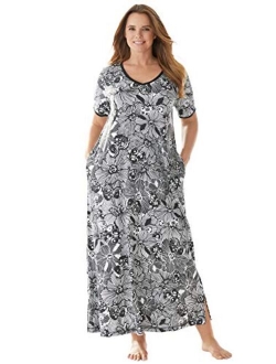 Dreams & Co. Women's Plus Size Long T-Shirt Lounger Nightgown