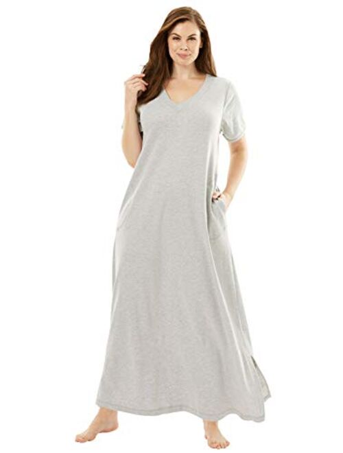 Dreams & Co. Women's Plus Size Long T-Shirt Lounger Nightgown