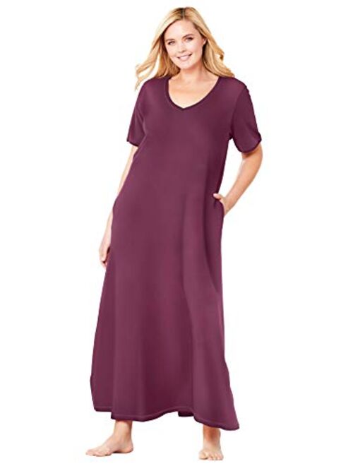 Dreams & Co. Women's Plus Size Long T-Shirt Lounger Nightgown