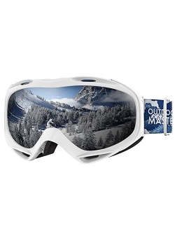 OutdoorMaster OTG Ski Goggles - Over Glasses Ski/Snowboard Goggles for Men, Women & Youth - 100% UV Protection