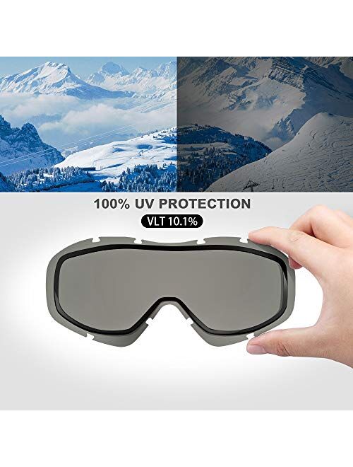 OutdoorMaster OTG Ski Goggles - Over Glasses Ski/Snowboard Goggles for Men, Women & Youth - 100% UV Protection