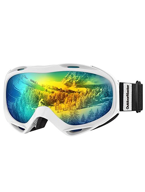 OutdoorMaster OTG Ski Goggles - Over Glasses Ski/Snowboard Goggles for Men, Women & Youth - 100% UV Protection