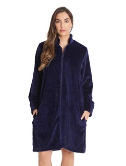 Just Love Plush Zipper Lounger Short Robe