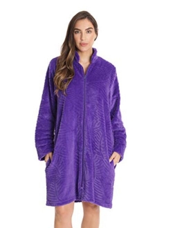 Just Love Plush Zipper Lounger Short Robe