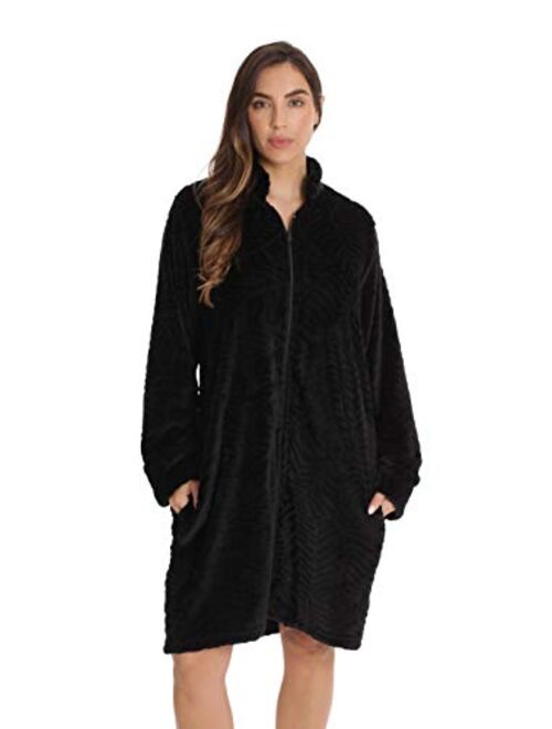 Just Love Plush Zipper Lounger Short Robe