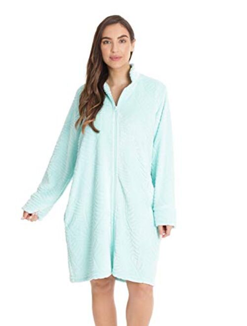 Just Love Plush Zipper Lounger Short Robe