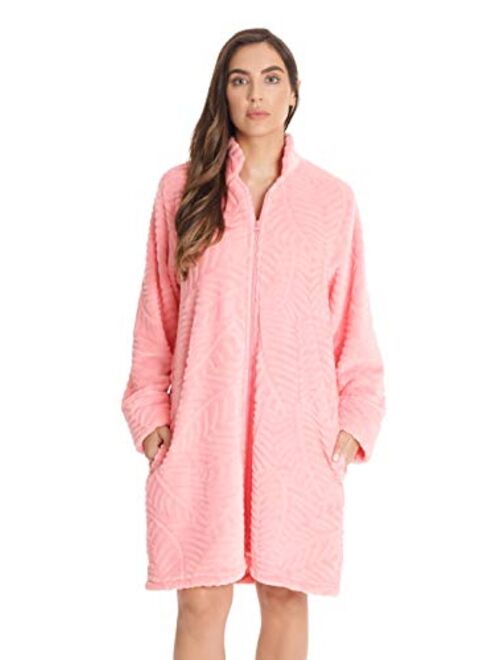 Just Love Plush Zipper Lounger Short Robe